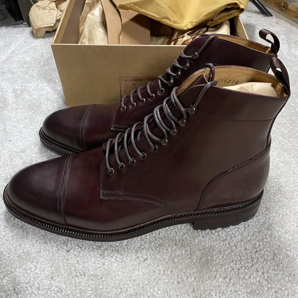 Meermin Boots Mens 10.5E Brown Shell Cordovan Cap Toe City Lug 116210 Ivy Prep